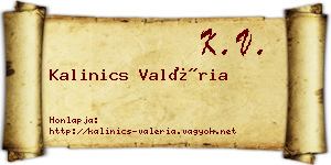 Kalinics Valéria névjegykártya